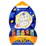 Стикеры 50х50 10х40мм 90л. "Космос" цвет: жёлтый, оранжевый, синий, фигурные (Феникс+)