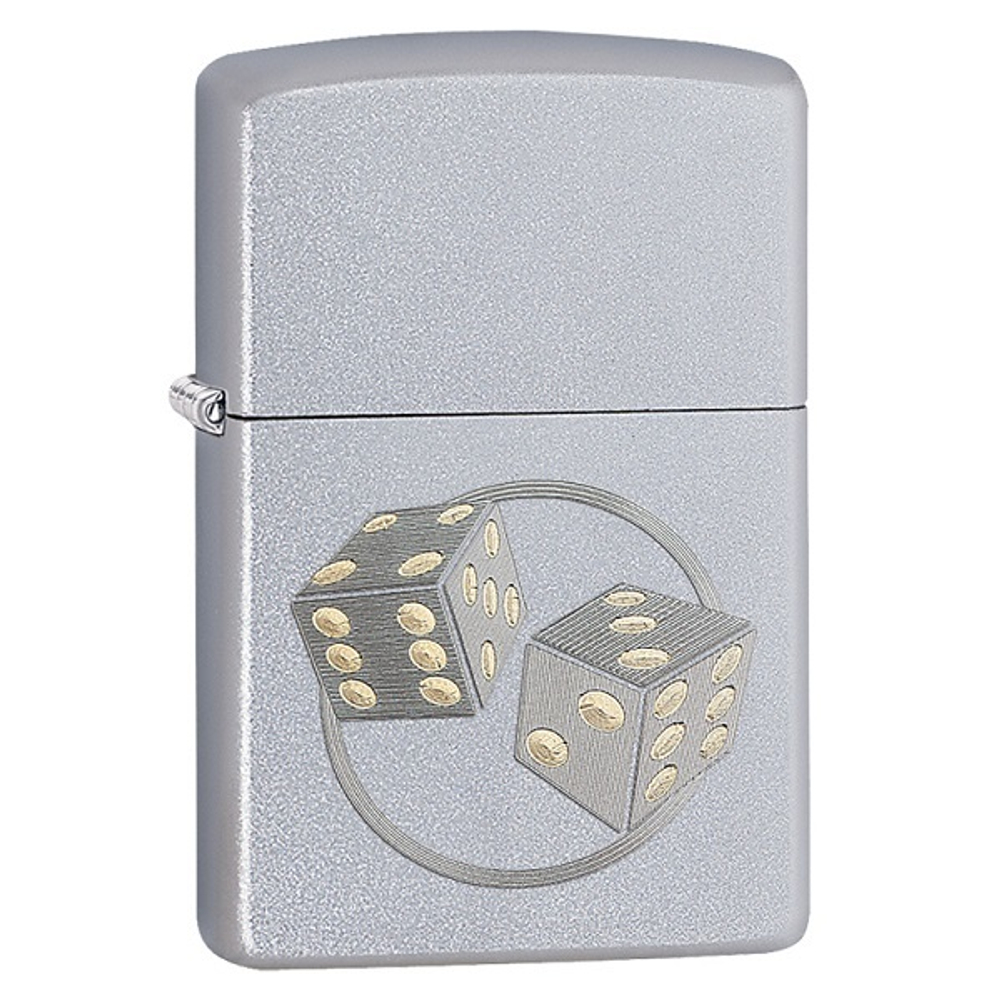 Зажигалка серебристая матовая Zippo Classic с покрытием Satin Chrome