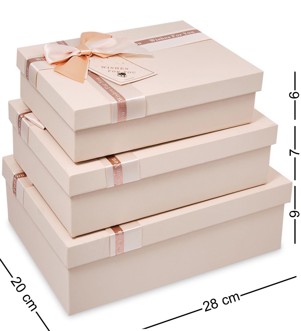 WF-175-A Набор коробок из 3 шт, бледно-персиковый