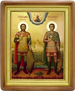 Давид и Константин Арагветские князья мученики. Икона на холсте.