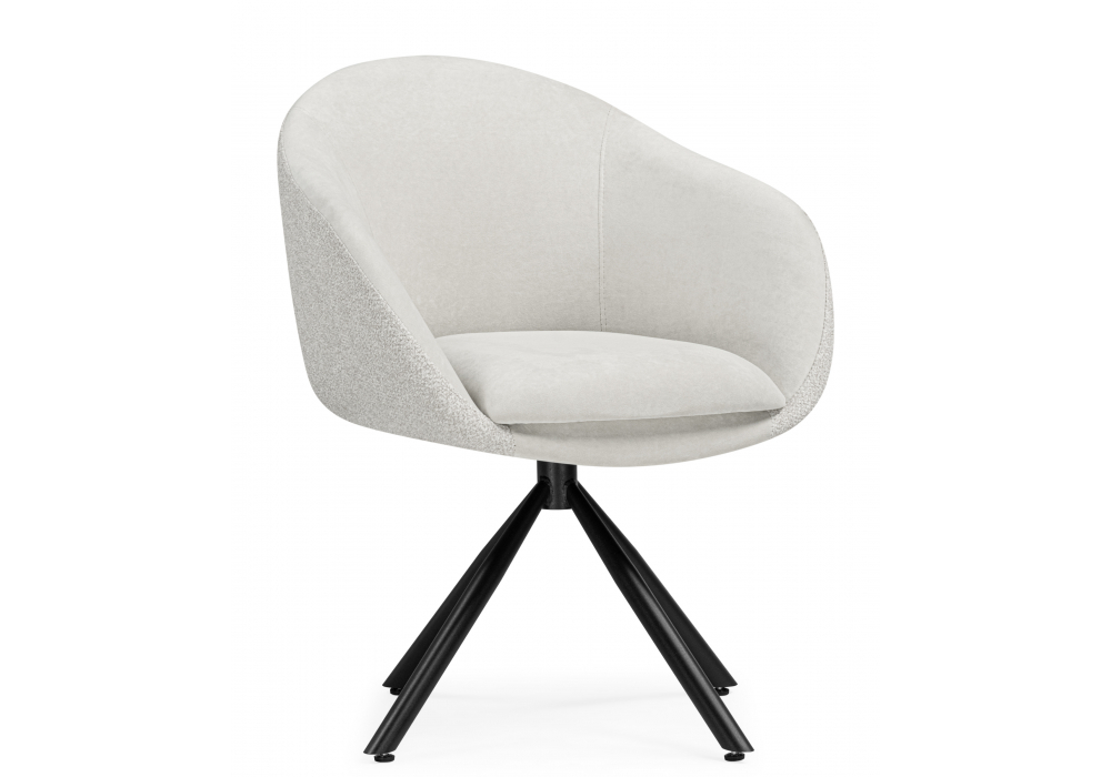 Стул на металлокаркасе Woodville Бартон 1 ткань мадера 2, черный матовый