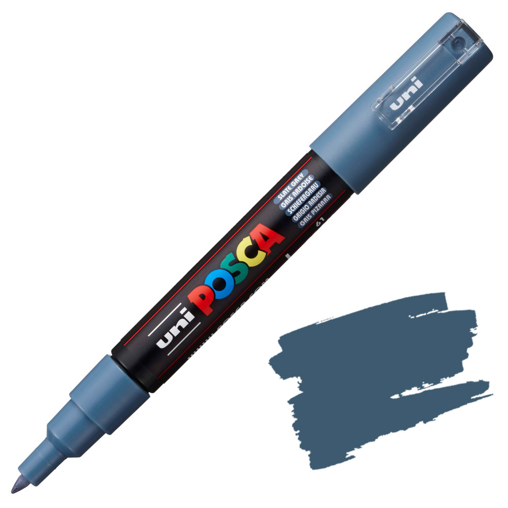 Маркер UNI POSCA PC-1M, 0.7 мм. Slate grey