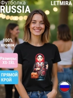 Футболка с принтом Матрёшка