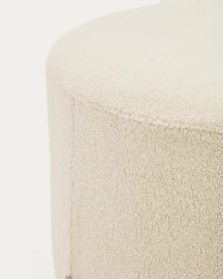 Kaeli Пуф для ног со съемным чехлом из экрю букле Ø 90