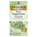 Twinings, травяной чай, чистая перечная мята, без кофеина, 25 чайных пакетиков, 50 г (1,76 унции)