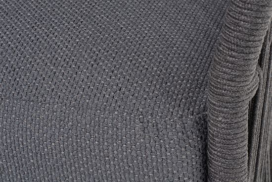 "Лугано" диван 3-местный плетеный из роупа, каркас алюминий темно-серый (RAL7024) муар, роуп темно-серый круглый, ткань темно-серая YB25-0027