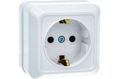 Розетка 1 с/з о/у белый BOLLETO 7028 IN HOME