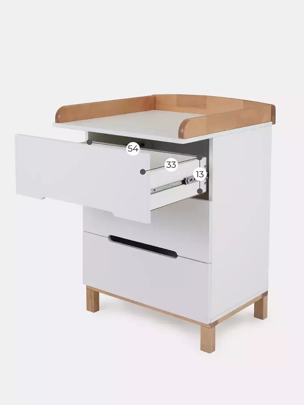 Комод RANT "INDY" 64см 3 ящ. (арт.98) Cloud White