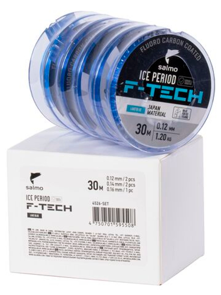 Лески монофильные зимние Salmo ICE PERIOD F-TECH Lake Blue 5шт. набор