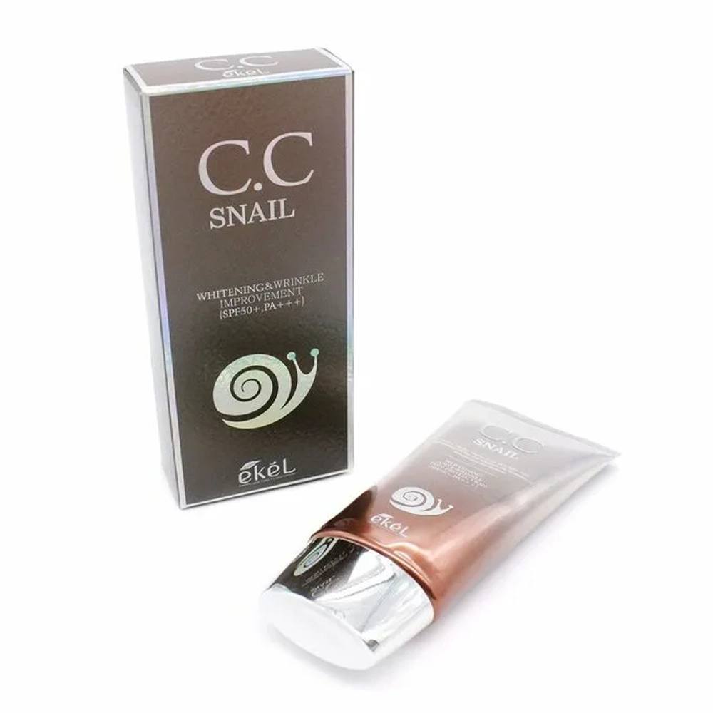 EKEL CC Snail Whitening & Wrinkle (SPF 50+) Крем СС для лица с экстрактом улитки, 50мл