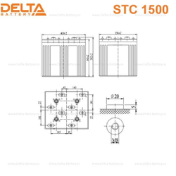 Аккумуляторная батарея Delta STC 1500 (2V / 1500Ah)