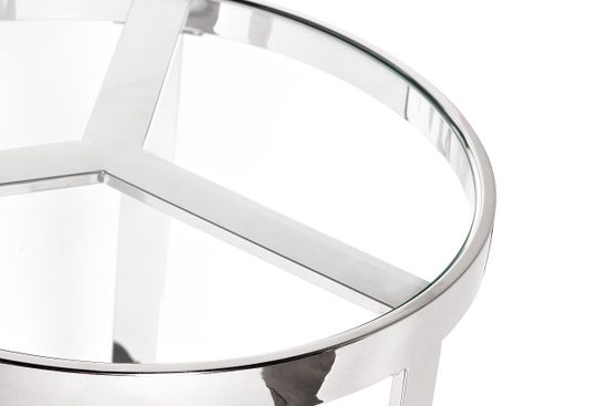 47ED-ET031	Стол журнальный прозр.стекло/хром d.50*55см