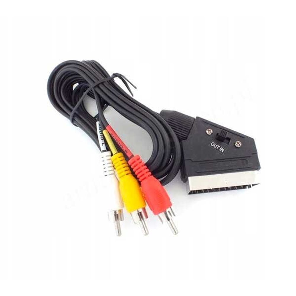 Кабель SCART x 3RCA -1.5 м. Сигнал (6931) с переключателем