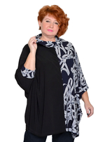 Свободная туника комбинированная Рона