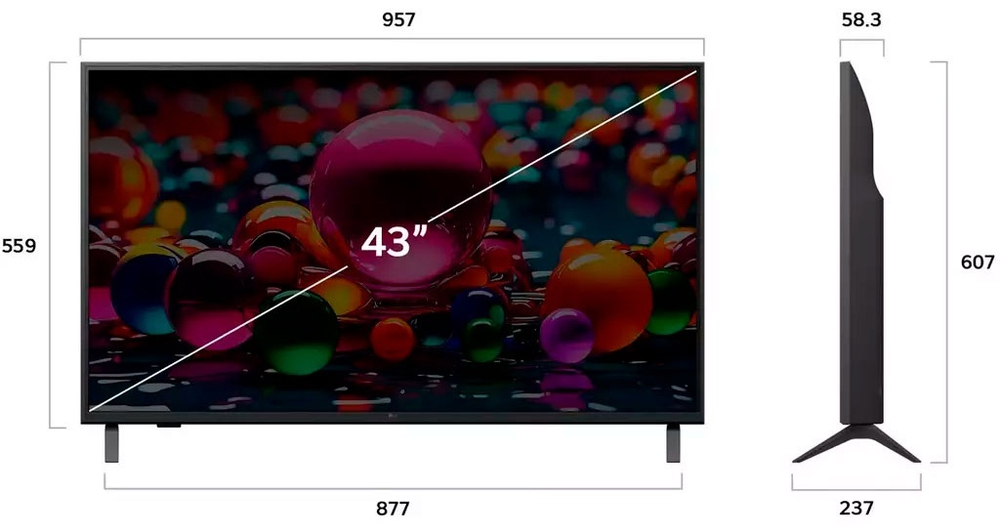 Телевизор LG 43UA75009LA 109 см черный