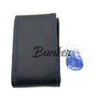 Оплетка рулевого колеса экокожа перфорация (Синяя шнуровка) VSALONE