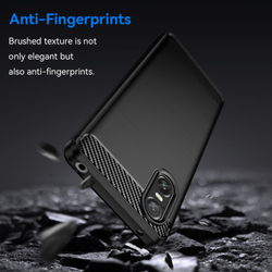 Чехол черного цвета с дизайном под карбон на Sony Xperia 10 VI (10-6), серия Carbon от Caseport