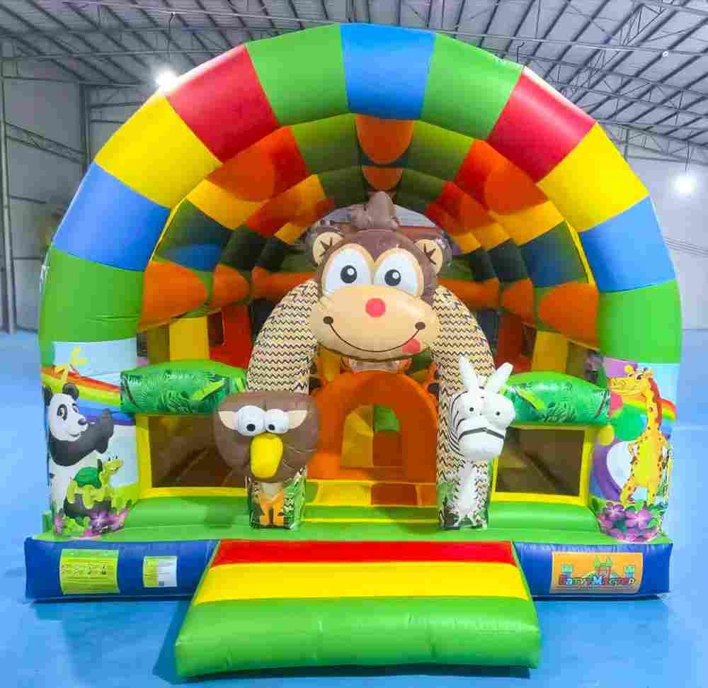 Коммерческий надувной батут «Зверята с крышей 2» без горки, 7*5*4 м