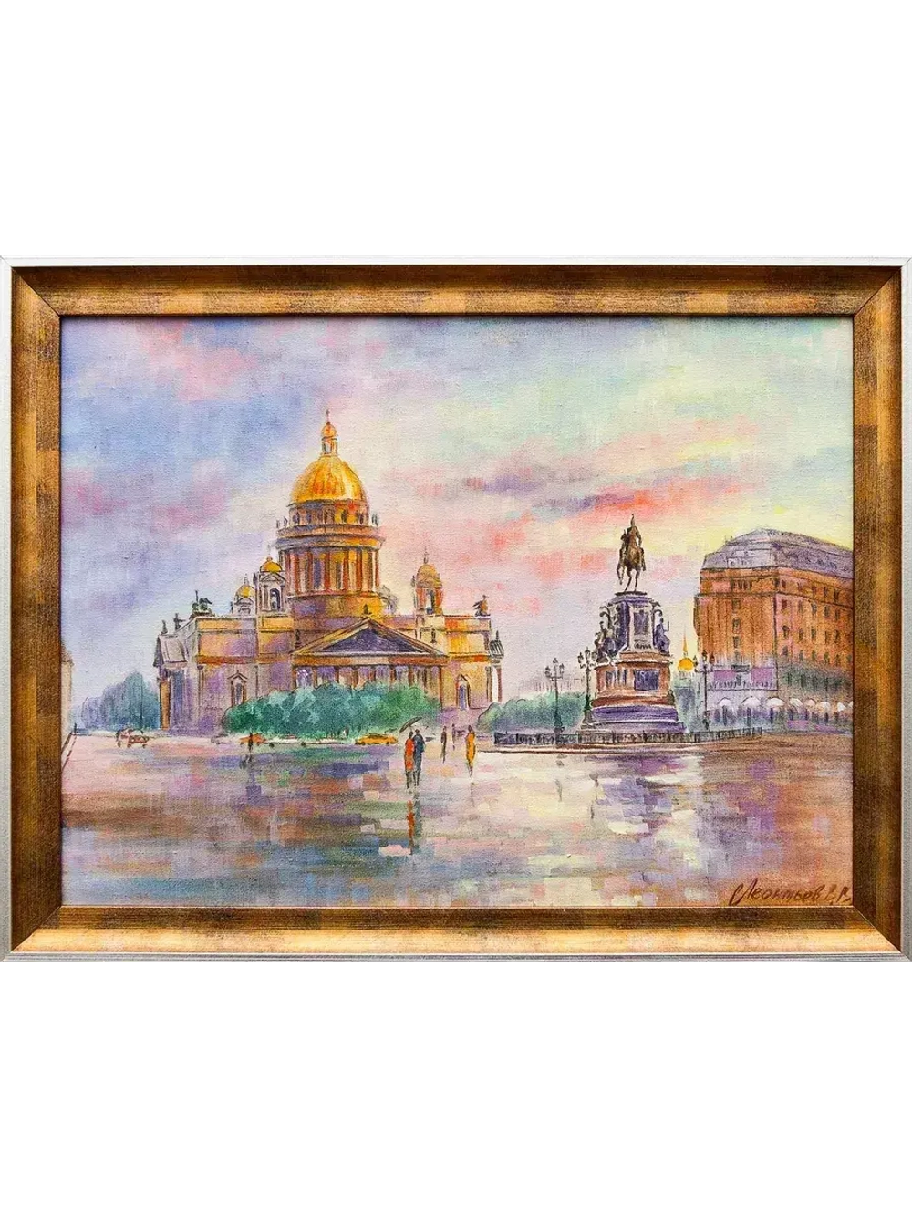 Картина маслом "Исаакиевский собор. Памятник Николаю I" Леонтьев