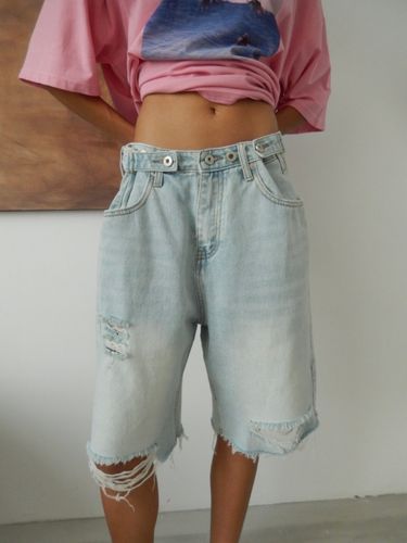 Голубые бермуды-трансформеры из денима