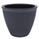 Кашпо для цветов пластиковое 2,25л d-17,5 см «Ротанг» Антрацит