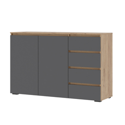 Хелен КМ 06 Комод 4 ящика и 2 створки Крафт золотой / Графит серый