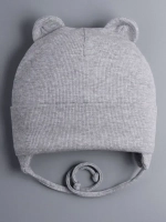 Шапка детская с ушками на завязках на осень