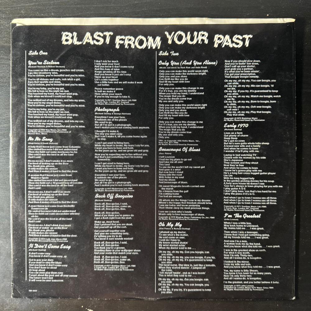 Виниловая пластинка Ringo Starr ‎– Blast From Your Past LP