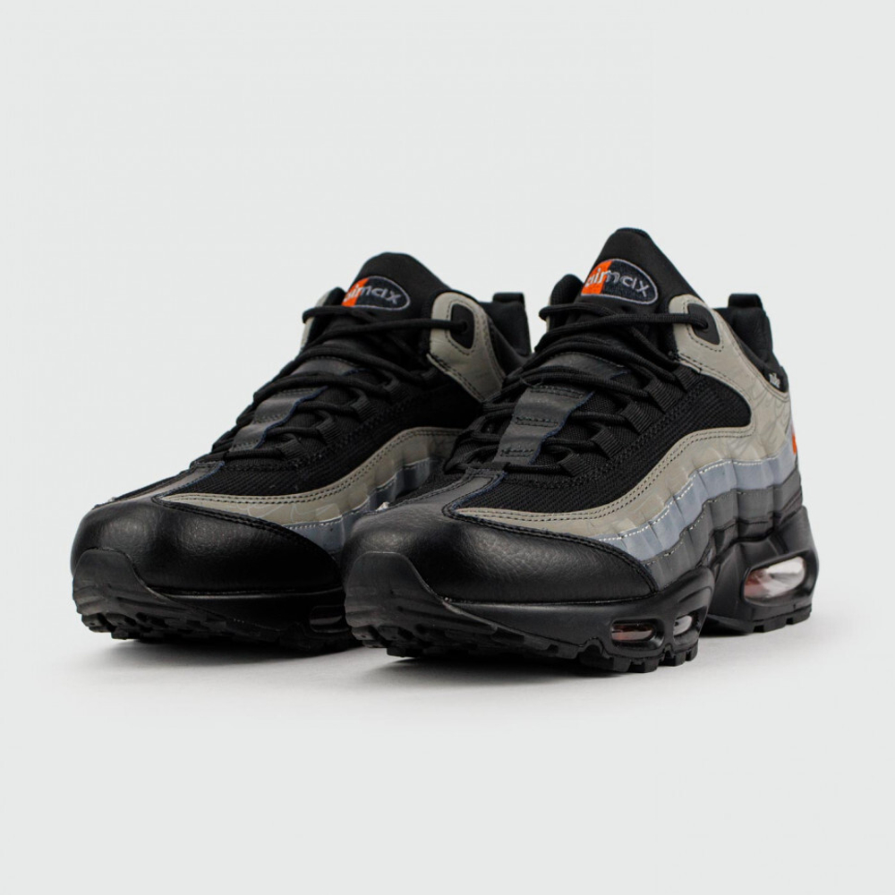 кроссовки Nike Air Max 95 Grey Black / Red Swoosh Winter