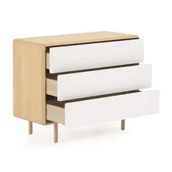 Комод Anielle из массива ясеня с тремя ящиками 98,9 x 78 см