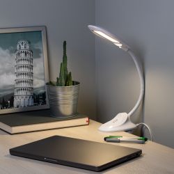 Настольный светильник ЭРА NLED-478-8W-W светодиодный на прищепке белый