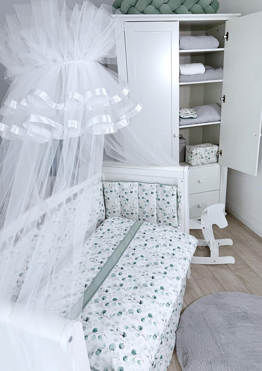 Комплект постельного белья Lepre New Eucaliptus 6 предметов 125х65 см белый/бирюзовый/зеленый