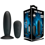 Черный анальный вибростимулятор 11см с пультом ДУ Mr.Play Remote Control Vibrating Plug BI-040045W-MR