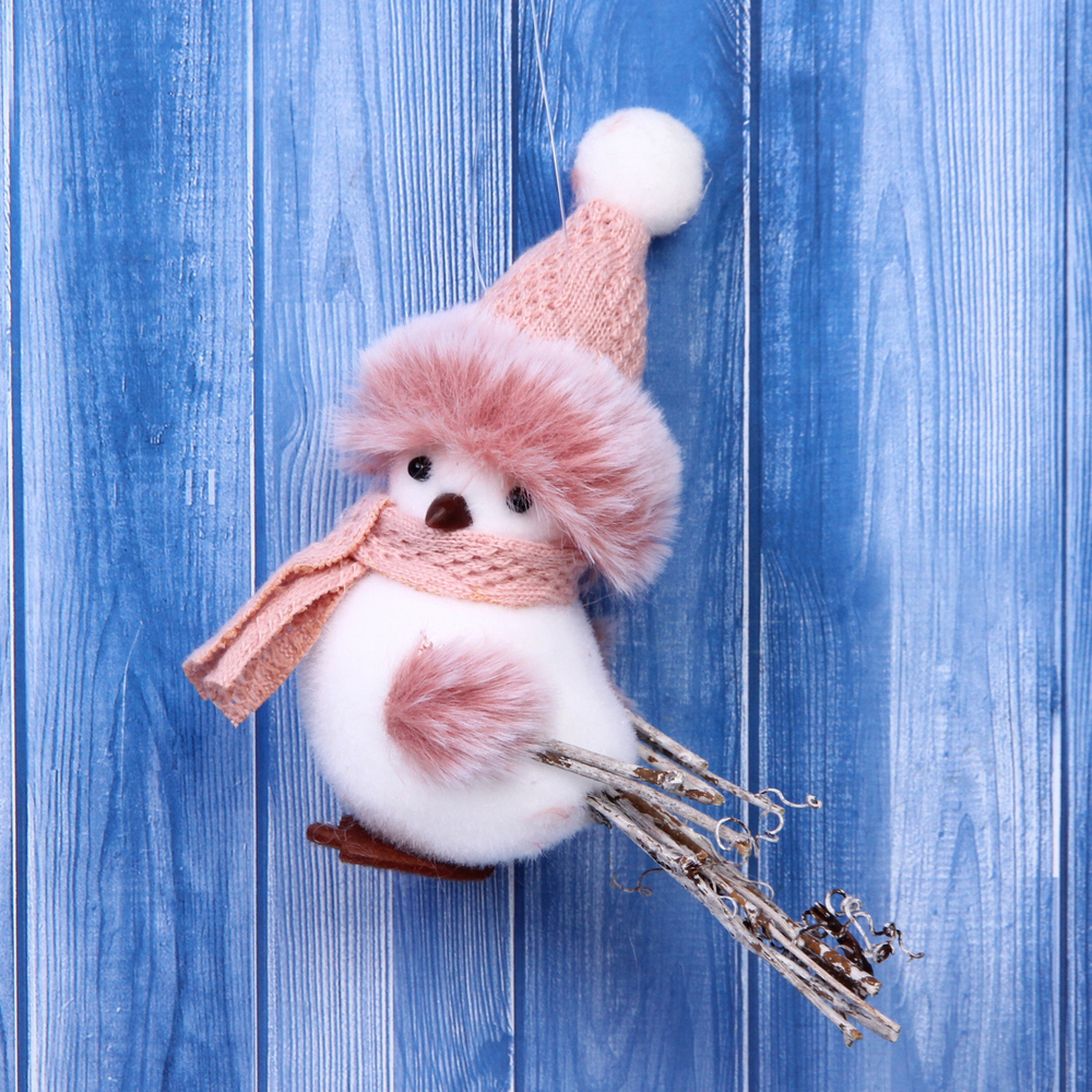 Фигурка «Зимняя птичка» 12 см, розовый