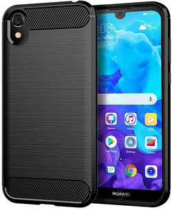 Чехол для Huawei Y5 2019 (Honor 8S) цвет Black (черный), серия Carbon от Caseport