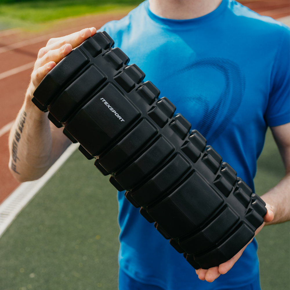 ITEX SPORT массажный ролик МФР черный (для спины, рук, ног), оптом
