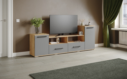 Тумба ТВ Парус-2, Дуб крафт золотой, графит серый