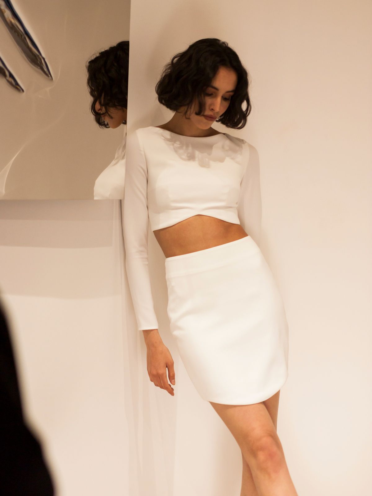 Юбка мини из крепа