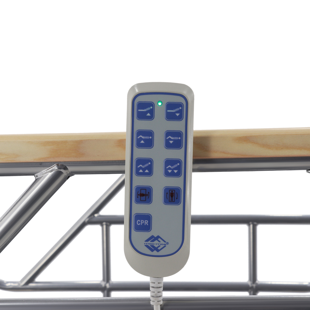 Кровать электрическая MED-MOS DB-2B с поворотным креслом в левую сторону (светлое дерево)