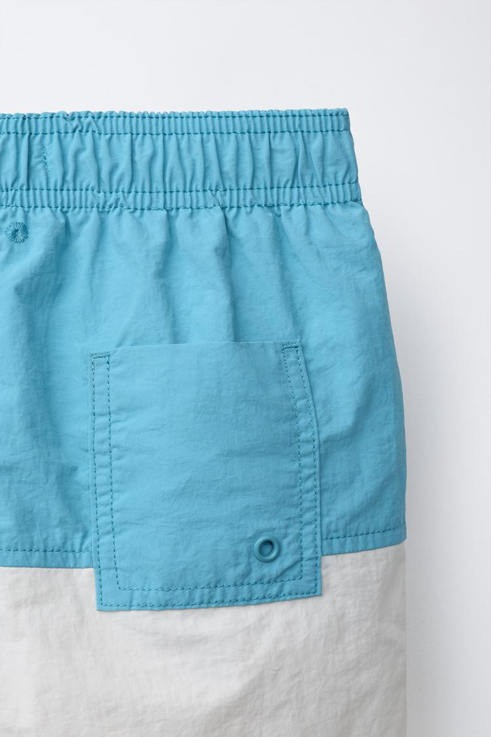 ZARA ПЛАВКИ-БЕРМУДЫ КОЛОР-БЛОК, СИНИЙ