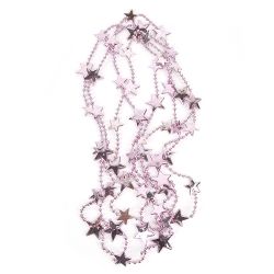 Украшение новогоднее "Бусы/Звезда" l=260см. (3вида) (пластик) (упаковочный пакет с хедером)