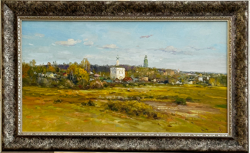 Плотников В.В. Суздаль. Ильинский луг. Холст, Масло. 2023г. Размер холста 40х70 см.