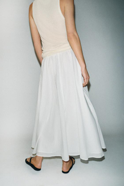 ZARA ЮБКА-НАКИДКА МИДИ, БЕЛЫЙ