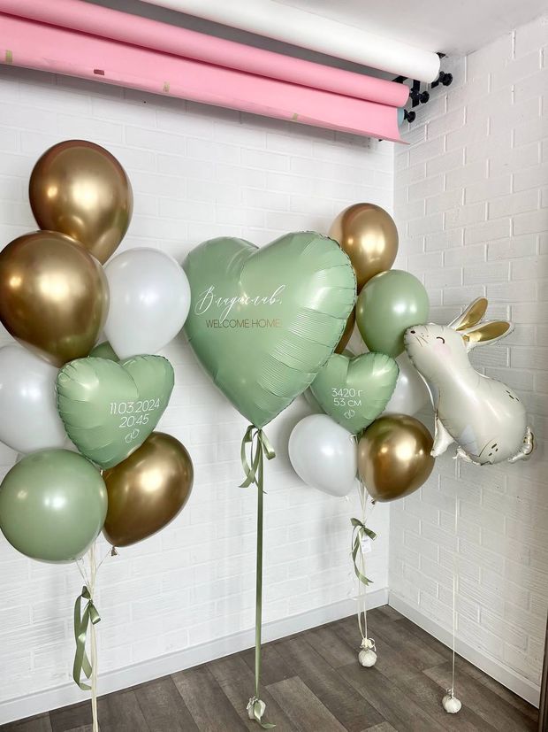 Воздушные шары на выписку для мальчика №8112