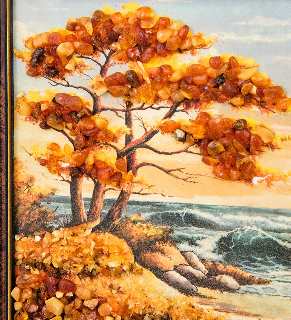 AMB-03/22 Картина «Красота природы» (с янтарной крошкой) L-32см