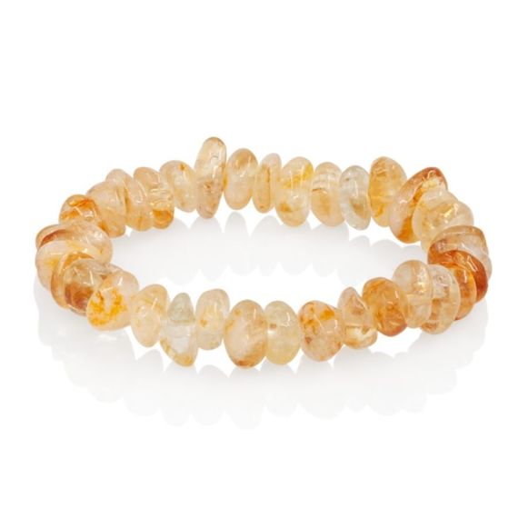 Браслет из натурального Цитрина медового 6-8 мм - галтовка