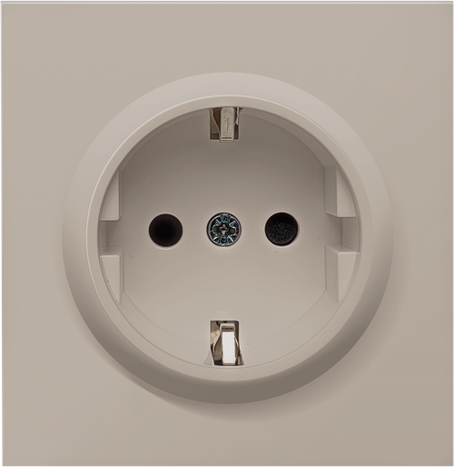 Накладка для розетки Schuko с заземлением со шторками 16A 250 В~, матовый кашемир, серия R98