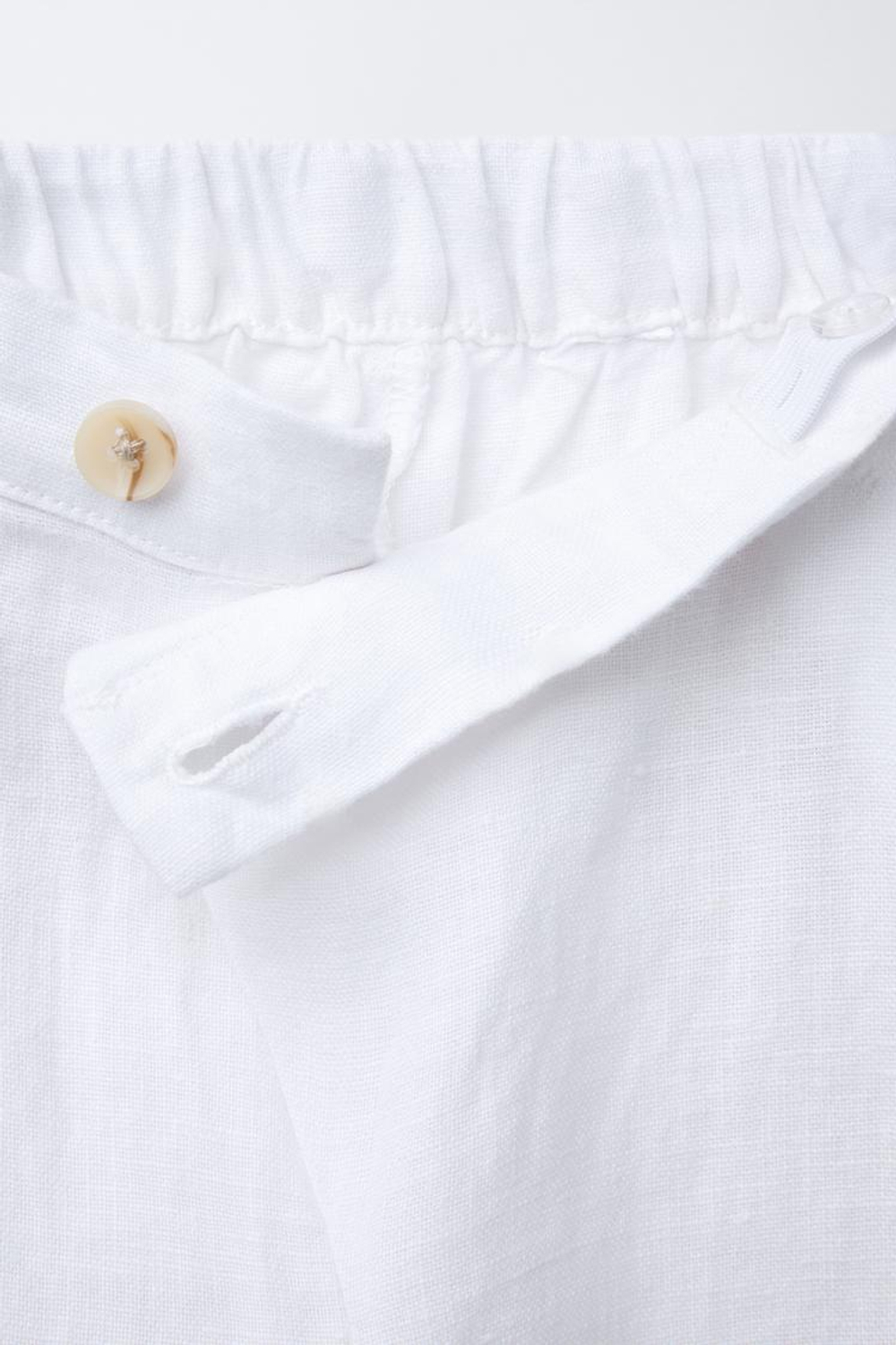 ZARA БРЮКИ ИЗ 100% ЛЬНА С ЗАПАХОМ, БЕЛЫЙ