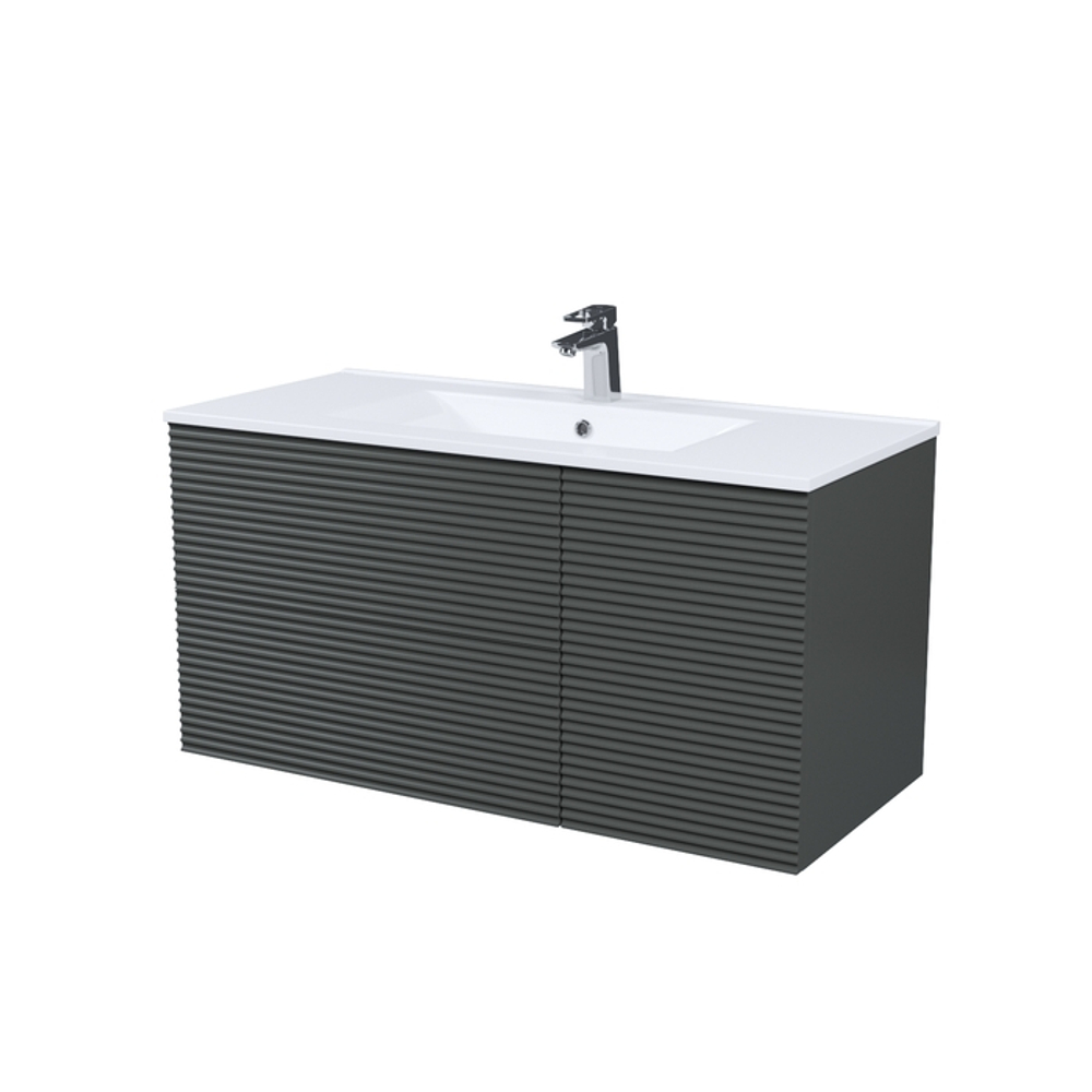 Тумба с умывальником IDDIS Bild, подвесная, 100 см, темно-серый, BIL10G0i95K