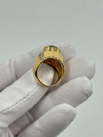 Кольцо с голубым кристаллом